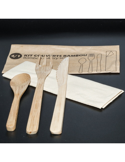 CUTLERY SET 4/1 BAMBOO 18.5 CM
