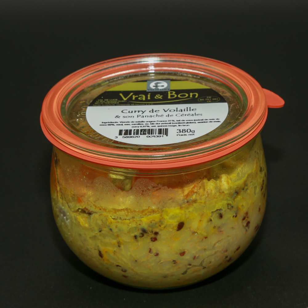 Hühnchen-Curry mit einer Mischung aus Getreide - 380 g