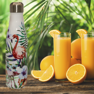 ISOLIERFLASCHE AUS EDELSTAHL MIT FLAMINGOMOTIVEN - 500 ML