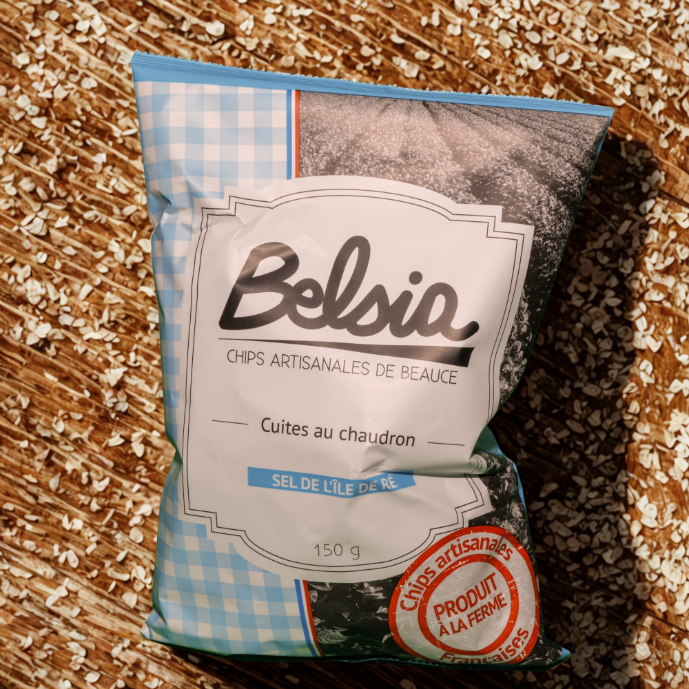 ARTISANAL CHIPS WITH SALT FROM ÎLE DE RÉ, MADE IN FRANCE - 150 G