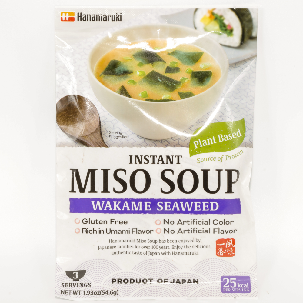 INSTANT MISOSUPPE MIT WAKAME-ALGEN 3 PORTIONEN - HANAMARUKI - 54 G