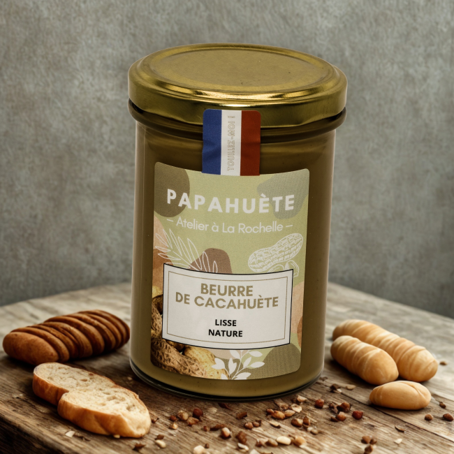 BEURRE DE CACAHUETE LISSE NATURE - PAPAHUETE - 210 G