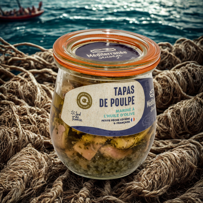 MEDITERRANEE SAUVAGE - TAPAS DE POULPE MARINE A L'HUILE D'OLIVE - 150
