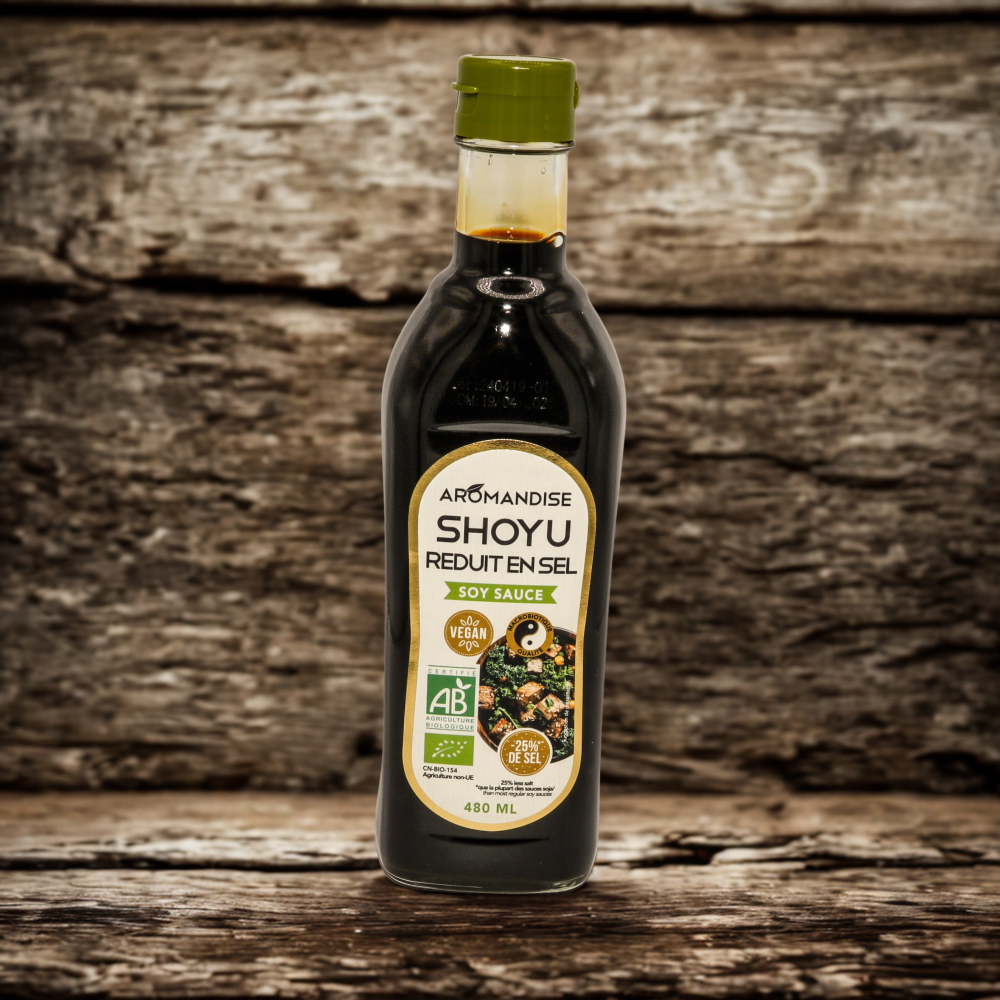 GLUTEN-FREE LOW-SODIUM SOY SAUCE - AROMANDISE 0.48 L
