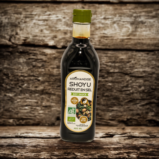 GLUTEN-FREE LOW-SODIUM SOY SAUCE - AROMANDISE 0.48 L