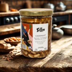 SILLON - CASSOULET SAUCISSES DE COUENNES ET MANCHONS DE CANARD 2 PARTS