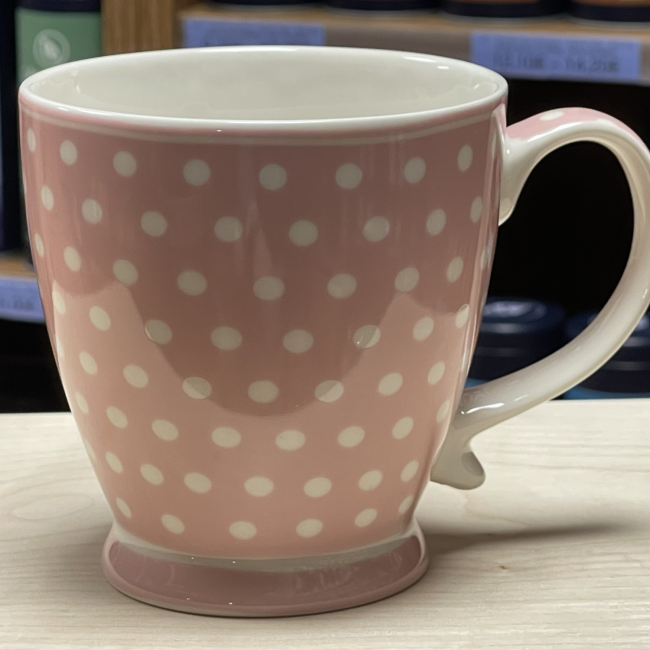 I ROSE - TASSE PORCELAINE ROSE A POIS 430ML