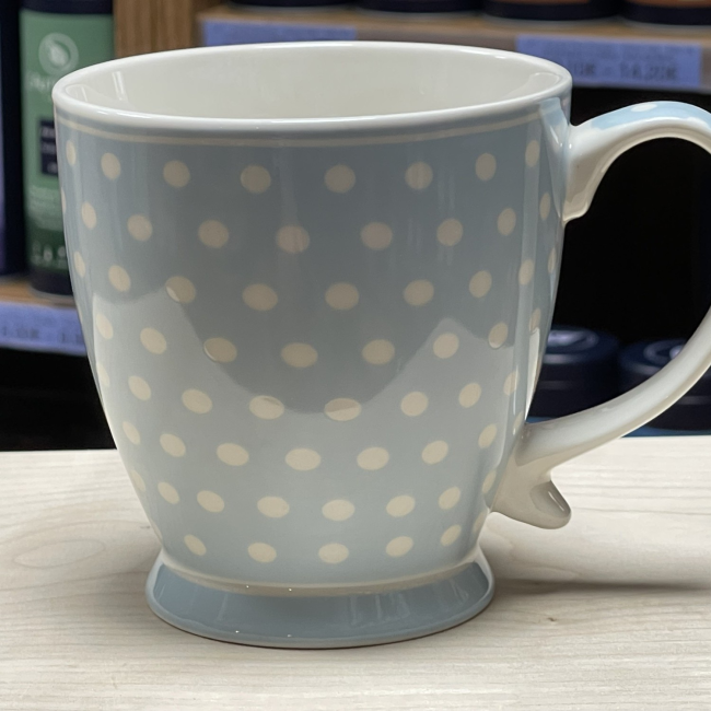 I ROSE - TASSE PORCELAINE BLEU A POIS 430ML